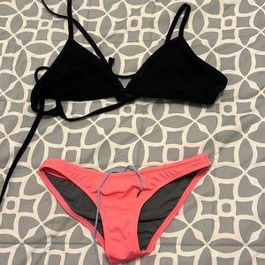listing for pink bottom black top